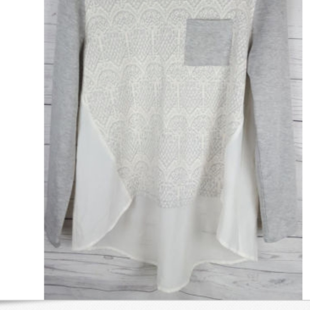 Just Be lace blouse white gray medium - Picture 5 of 5